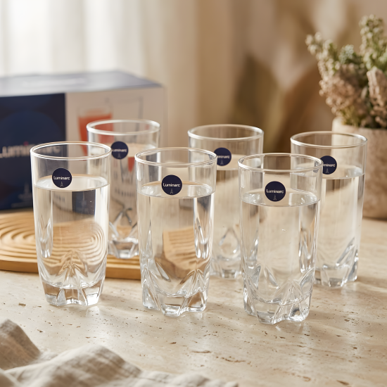Glass Cup Set - 6 Pcs